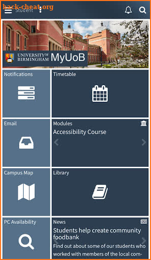 MyUoB screenshot