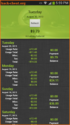 MyUsage Mobile screenshot