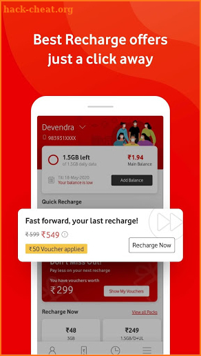 MyVodafone India – Mobile Recharge & Bill Payments screenshot