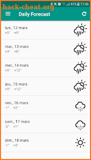 MyWeather forecast app screenshot