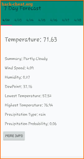 MyWeatherApp screenshot