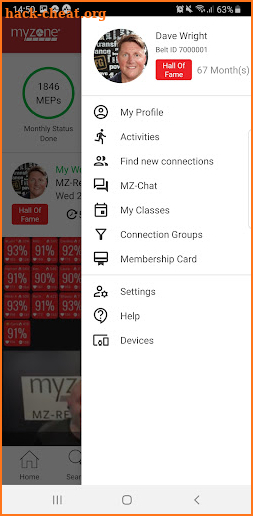 Myzone screenshot