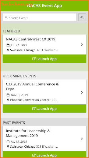 NACAS APP screenshot