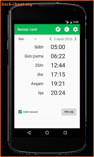 Namaz vaxtı screenshot