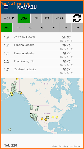 Namazu: the Fastest Earthquakes Updates App screenshot