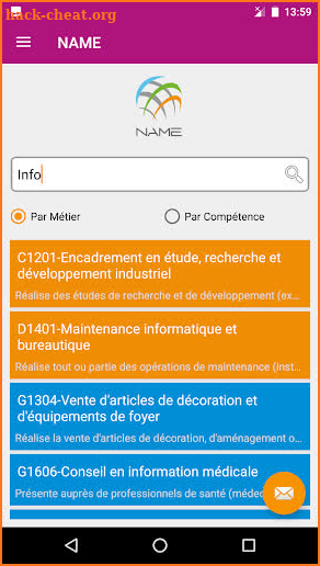 NAME Le référentiel métiers - ANEM screenshot