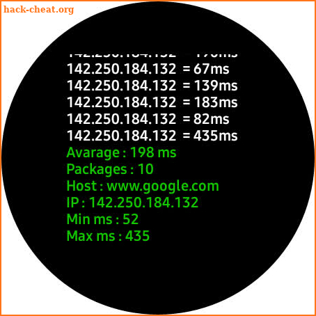 Naneping - Ping test tool screenshot