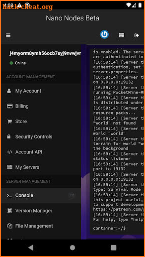 Nano Nodes - Server Hosting for Bedrock screenshot