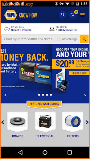 NAPA AUTO PARTS screenshot