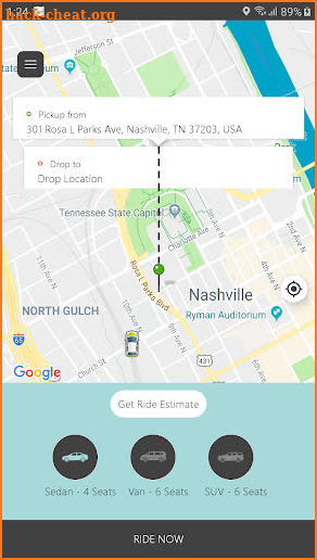 NashRides Rider screenshot