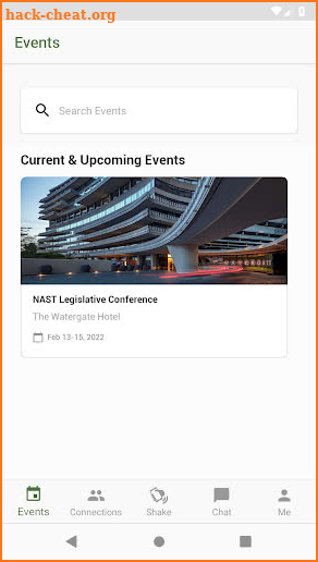 NAST Events screenshot