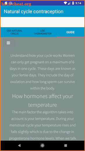 Natural circle contraception screenshot