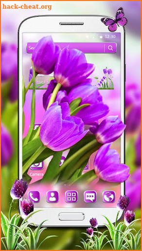 Natural Purple Tulips Flower Theme screenshot