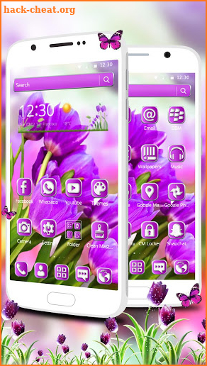 Natural Purple Tulips Flower Theme screenshot