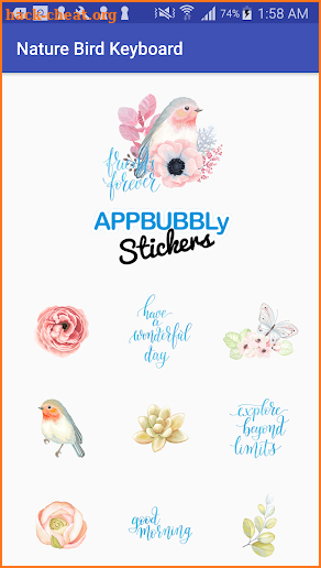 Nature Bird & Flowers Keyboard Stickers for Gboard screenshot