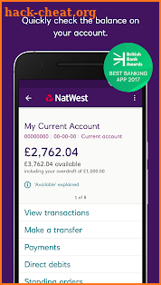 NatWest Mobile Banking screenshot