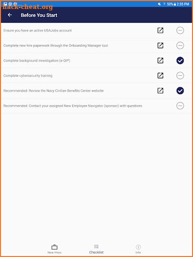 NAVAIR Onboarding App screenshot