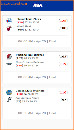 NBA Live: Live Basketball scores, stats and news screenshot