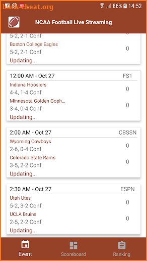 NCAA Football Live Streaming screenshot