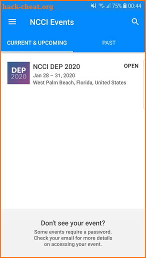 NCCI Events screenshot