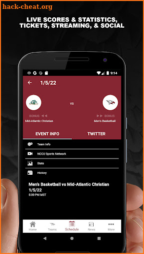 NCCU Eagles Athletics screenshot