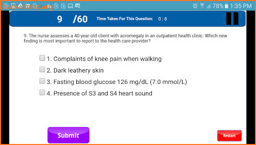 NCLEX 60 Questions screenshot