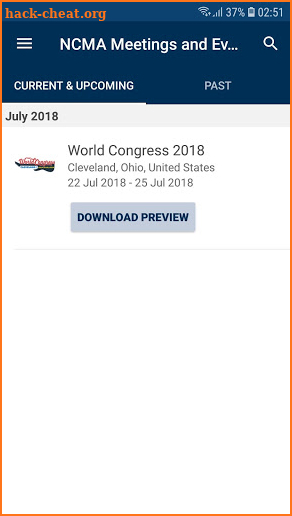 NCMA Meetings and Events screenshot