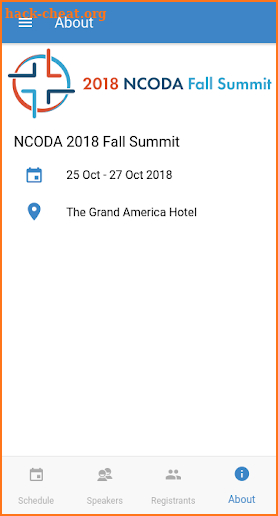 NCODA Meetings & Events screenshot