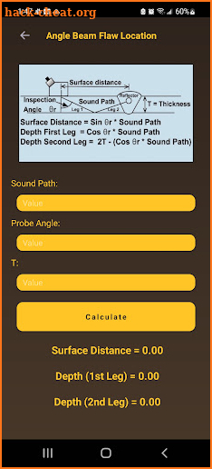 NDT Calculator screenshot