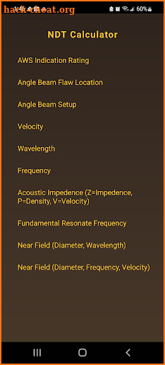 NDT Calculator screenshot