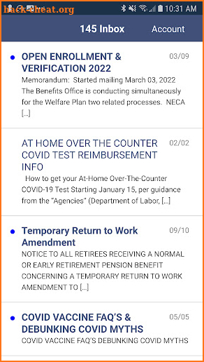 NECA-IBEW Local 145 Benefits screenshot