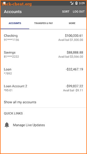 Neighbors United FCU Online Banking App screenshot