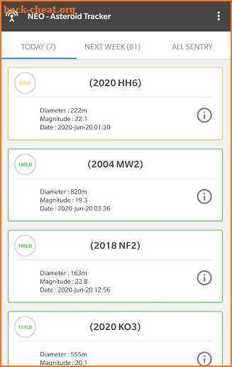 NEO - Asteroid Tracker screenshot