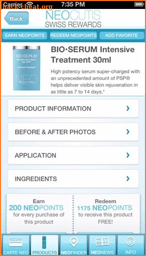Neocutis Swiss Rewards screenshot