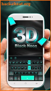 Neon 3d Black Keyboard Theme screenshot