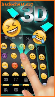 Neon 3d Black Keyboard Theme screenshot