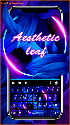 Neon Aesthetic Leaf Keyboard Background screenshot