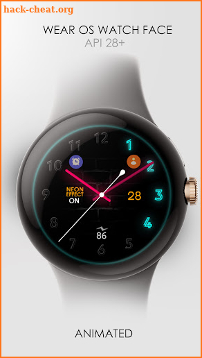 Neon analog watch face screenshot