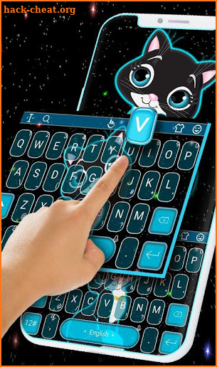 Neon Black Cat Keyboard Theme screenshot