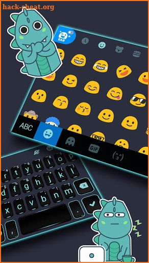 Neon Blue Business Keyboard Theme screenshot