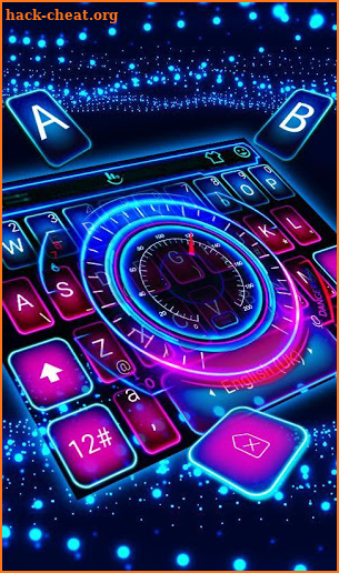 Neon Blue Hologram Super Racing Car Keyboard Theme screenshot