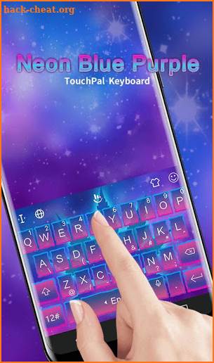 Neon Blue Purple Keyboard Theme screenshot