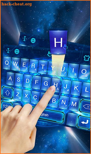 Neon Blue Technology Keyboard Theme screenshot