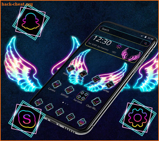 Neon Bright Wing Theme screenshot