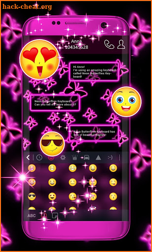 Neon Butterflies Keyboard screenshot