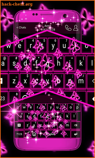 Neon Butterflies Keyboard screenshot