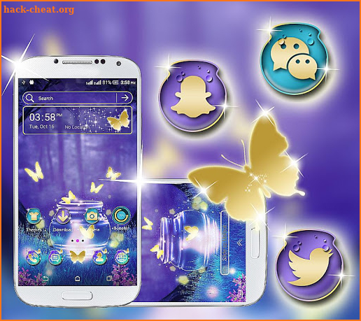 Neon Butterfly Launcher Theme screenshot