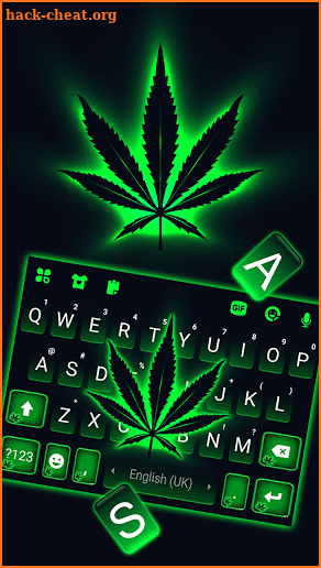 Neon Cannabis Keyboard Background screenshot