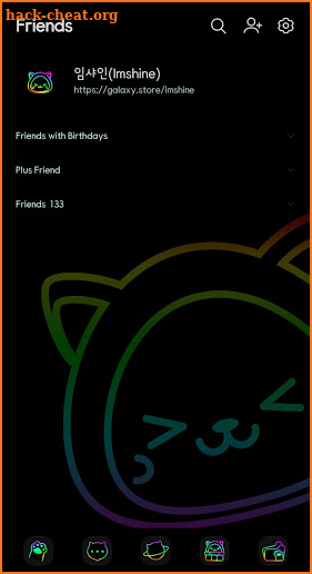 [임샤인] 네온 고양이 카카오톡 테마 (Neon Cat) screenshot
