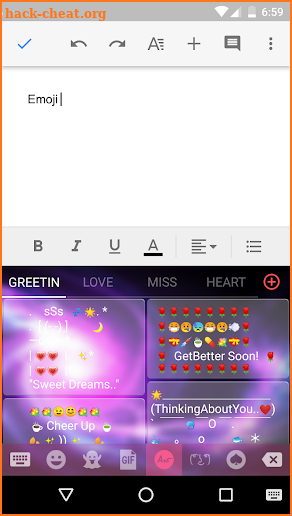 Neon Cloud Emoji Gif Keyboard Wallpaper screenshot